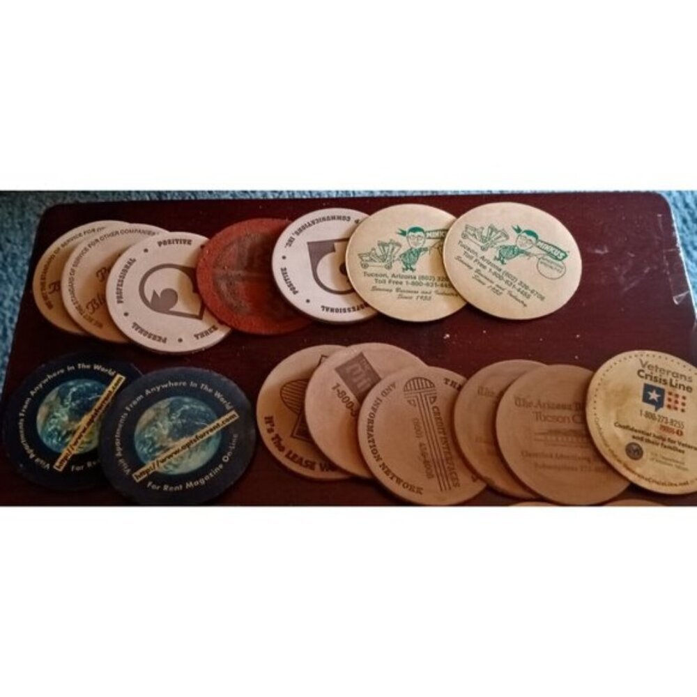 15 Lot of Vintage Beer Coasters Advertising Some Leather